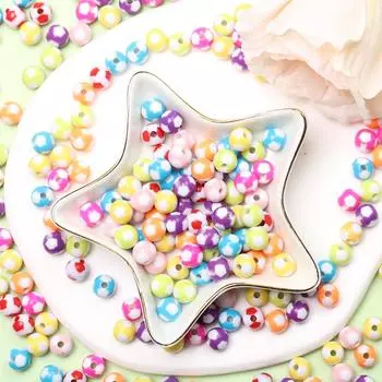 Акриловые бусины, бусины, акриловые бусины в виде футбола, бусины в виде футбола, 10 шт., карамельные цвета, россыпью, для изготовления ювелирных изделий, кулонов, модных ручных изделий розовый