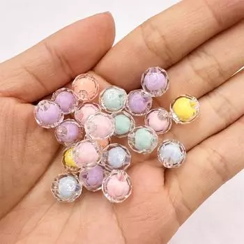 Акриловые бусины для ожерелья, изготовление ювелирных изделий, свободные бусины 9*10 мм для брелка, прозрачные, DIY, ювелирные аксессуары, 20 шт., браслеты для модных круглых аксессуаров жёлтый