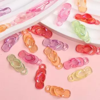 Акриловые бусины для рукоделия, материал из бисера ярких цветов, цепочка для телефона, тапочки, форма 30 шт., 8*22 мм, материал ручной работы «сделай сам» красный