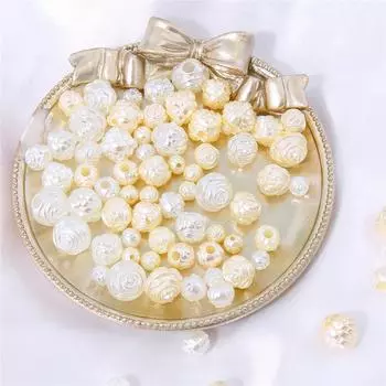 Акриловые бусины из АБС-пластика, бусины с имитацией жемчуга, корейская роза, самодельные бусины-разделители, браслет, ожерелье, подвески 6mm 300pcs белый