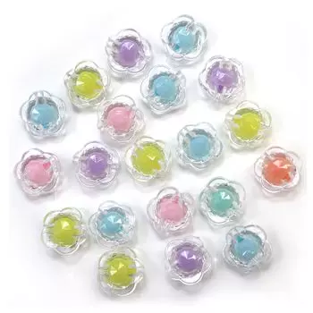 Акриловые бусины Красочные 20 штук Пастельные цвета Бусины для рукоделия Аксессуары Части Браслет Ожерелье Резинки для волос Товары для рукоделия Сверкающий Пунпун