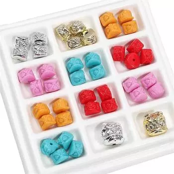 Акриловые бусины Лев Подвески Бусины для DIY Браслет Ожерелье Изготовление ювелирных изделий 9x7mm 10pcs синий