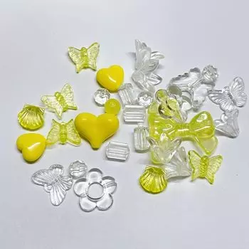 Акриловые бусины Mami Koubou, смесь бусин в футляре, 100 г, смесь, различные детали ручной работы, аксессуары, материалы для рукоделия, гвоздь из смолы Yume Kawaii Fairy Tale