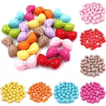 Акриловые бусины подарочные бусины-банты 3 шт./пакет однотонные бусины ручной работы в форме большого галстука-бабочки оптом для самостоятельного изготовления ювелирных изделий розы красного