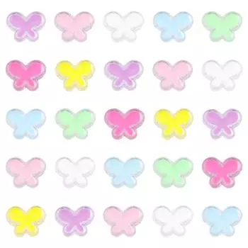 Акриловые бусины, прозрачные бусины-бабочки, капающие масло, для DIY ожерелья, браслета, серьг, изготовления ювелирных изделий 24x18mm 4pcs жёлтый