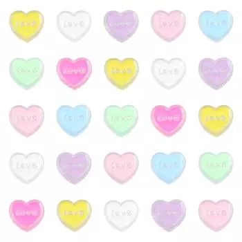 Акриловые бусины, прозрачные бусины в виде сердечек с капающим маслом для DIY ожерелья, браслета, серьг, изготовления ювелирных изделий 24x22mm 4pcs жёлтый