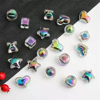 Акриловые бусины прозрачные черные с покрытием цветные бусины средние бусины для самостоятельного изготовления ожерелья браслета ювелирных изделий 12mm 4pcs чёрный