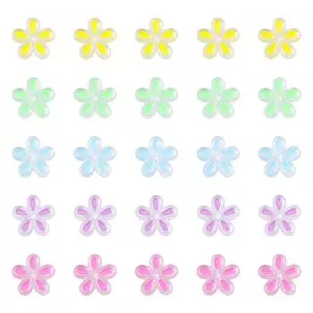 Акриловые бусины, прозрачные масляные капли, цветочные бусины для самостоятельного изготовления ожерелья, браслета, серьг, ювелирных изделий 24mm 4pcs жёлтый