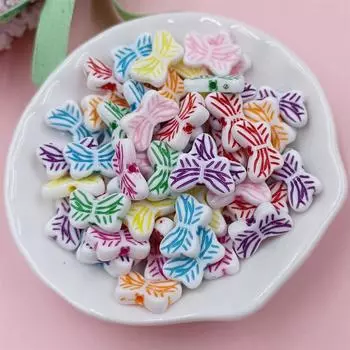 Акриловые бусины ручной работы Бабочка DIY Аксессуары Тыква 100 шт./пакет Ожерелья Ювелирные изделия Маркировка DIY Материалы для сережек Cylinder-7mm