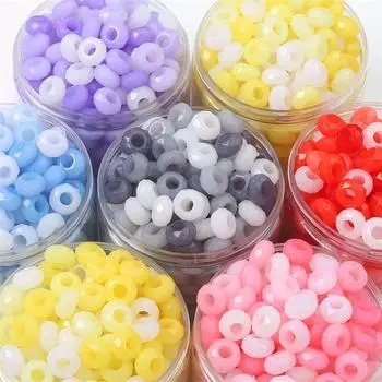 Акриловые бусины с большим отверстием в виде колеса для изготовления ожерелья, браслета, серьг, ювелирных изделий своими руками фиолетовый