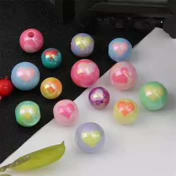 Акриловые бусины с покрытием кремового цвета, разноцветные шарики любви, свободные бусины для самостоятельного изготовления ожерелья, браслета, сережек, изготовления ювелирных изделий 14mm 4pcs фиолетовый
