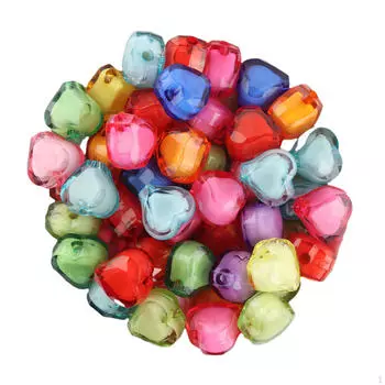 Акриловые бусины в форме сердца, свободные, карамельного цвета, в форме Дня Святого Валентина для рукоделия Small 50pcs