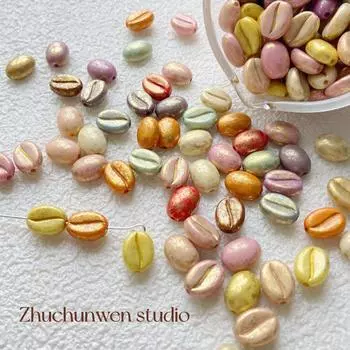 Акриловые бусины в виде кофейных зерен для изготовления украшений своими руками: Браслеты, ожерелья, серьги