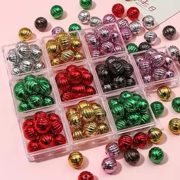 Акриловые бусины в виде рождественской тыквы: Круглые бусины для браслетов и цепочек для телефонов своими руками 14mm, Hole: 2mm, 5 pieces/package фиолетовый