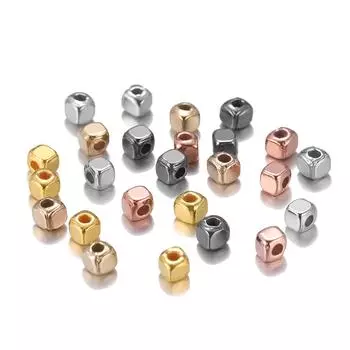 Акриловые CCB пластиковые квадратные кубовидные бусины, объемные свободные бусины-разделители для DIY, фурнитура для браслетов, принадлежности для изготовления ювелирных изделий 4mm x 300pcs