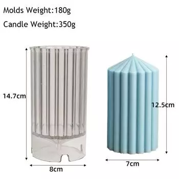 Акриловые формы для свечей, легко извлекаемые, длинная восковая форма-столб, сделай сам, большая полосатая колоннообразная коническая цилиндрическая форма для домашнего свадебного декора