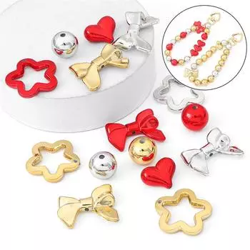 Акриловые гальванические УФ-бусины, подвеска-подвеска для изготовления ювелирных изделий, ожерелья «сделай сам», серьги, аксессуары для рукоделия 16mm 5pcs золотой