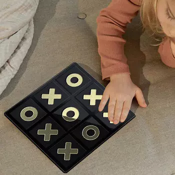 Акриловые игры в крестики-нолики, настольные игры, головоломки, стратегия XO, декоративные для всей семьи золотистый