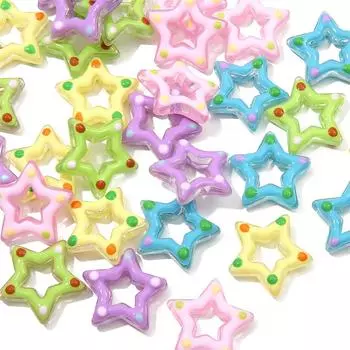 Акриловые капли масла, ручная роспись, пустые бусины-пентаграммы для DIY ожерелья, браслета, серьг, изготовления ювелирных изделий зелёный