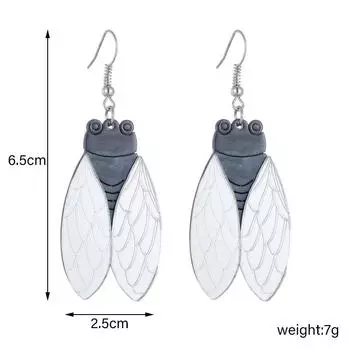 Акриловые креативные серьги-цикады нового стиля с зеркальной резьбой, преувеличенная индивидуальность, серьги-цикады чёрный