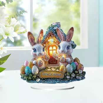 Акриловые кролики для празднования Пасхи, настольная экспозиция 20.4cmx20cm