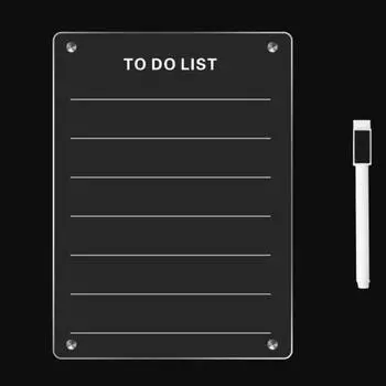 Акриловые магнитные наклейки на холодильник Доска для заметок Рабочее сообщение Заметки Еженедельный планировщик Прозрачный A