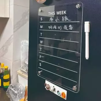 Акриловые магнитные наклейки на холодильник Доска для заметок Рабочее сообщение Заметки еженедельник Прозрачный дисплей A