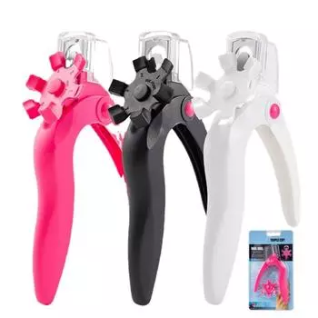 Акриловые машинки для стрижки ногтей, регулируемый резак из нержавеющей стали, триммер для дизайна ногтей, инструмент для салона красоты, маникюрный проект розовый