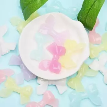 Акриловые материалы для бисера ручной работы, 20 шт., бусины «сделай сам», с бантиками, 33*24 мм, модные макароны 20pcs разноцветный