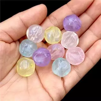 Акриловые материалы для изготовления, тонкие мерцающие бисерные аксессуары, сделай сам, 10 шт., ювелирные изделия, светящиеся модные фигурные бусины, ожерелья, серьги, бусины Merman Hime фиолетовый