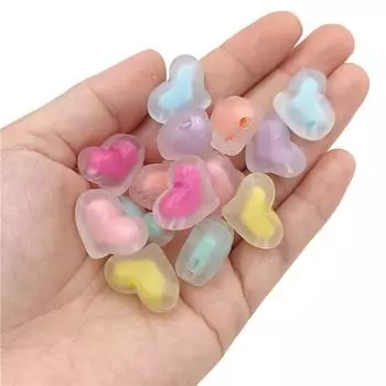 Акриловые материалы ручной работы «сделай сам», подвески для изготовления ювелирных изделий, бусины в виде тыквы/персика в форме сердца, 10 шт., прозрачные/матовые Pumpkin/Transparent разноцветный