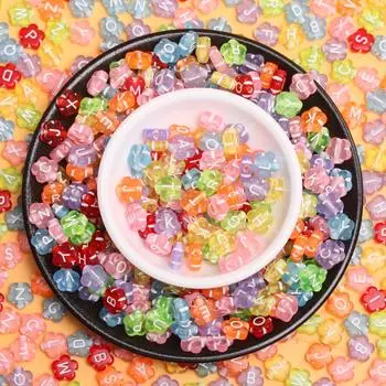 Акриловые модные цветочные бусины ручной работы, цветные свободные бусины с буквами, браслет ручной работы 9 мм, 20 шт., сделай сам, изготовление ювелирных изделий, ожерелье, брелок с буквами