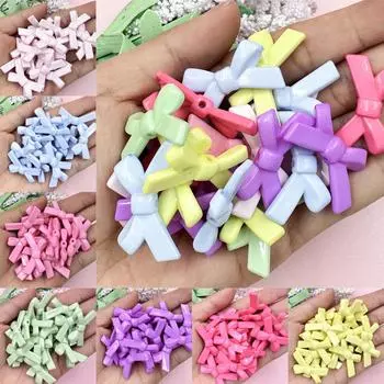 Акриловые модные красочные однотонные банты 50 шт. Подвески для изготовления браслетов и ожерелий 20,4*34,2 мм свободные бусины DIY ювелирные аксессуары аксессуары зелёный