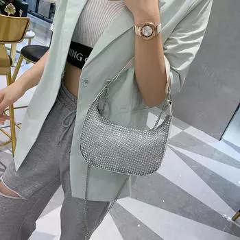 Акриловые модные сумки через плечо женские вечерние сумки-клатчи с цепочкой (Серебряный) CHINA