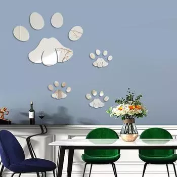 Акриловые наклейки на зеркало Footprint, украшение детской комнаты, плитка для ванной, водонепроницаемые наклейки на зеркало золотой