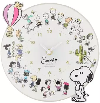 Акриловые настенные часы Marimo Craft Snoopy ALL PEANUTS Ш22,6В23,2 см SPZ-2614