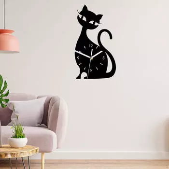 Акриловые настенные часы милые креативные смешные современные декорации тихие детские комнаты спальни чёрный
