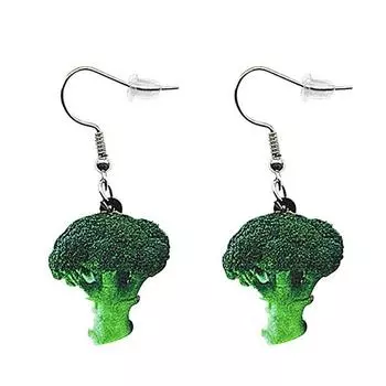 Акриловые новые серьги с брокколи, большие длинные висячие милые растительные украшения для женщин, девочек, подростков, детский подарок