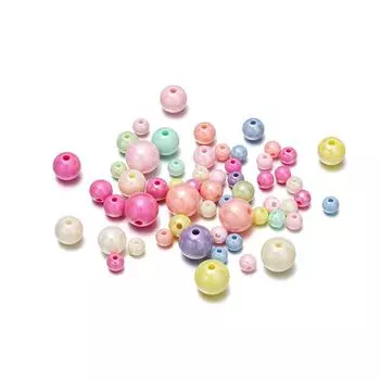 Акриловые однотонные круглые бусины для самостоятельного изготовления телефонных цепочек и ювелирных аксессуаров 20pcs, 8mm, aperture 1.9mm, 6.5g