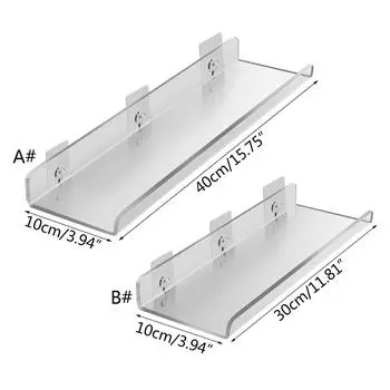 Акриловые плавающие полки, настенная стойка для хранения, детская книжная полка, невидимая стойка для специй, полки для дисплея, настенные полки B