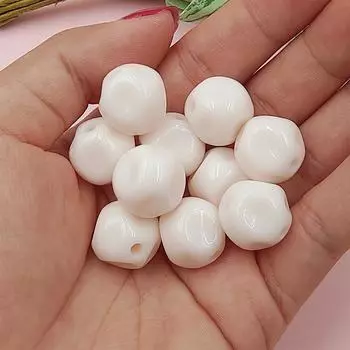 Акриловые поделки, модные многогранники с отверстиями, сделай сам, 10 шт./пакет, ювелирные аксессуары, цвет макарон, материалы для бисера, свободные бусины, перламутровый имитация нефрита розы красного