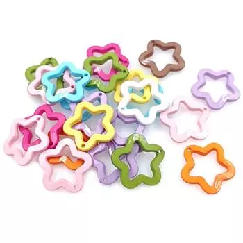 Акриловые подвески, мода, ожерелье, серьги, изготовление кулона в форме пентаграммы, 30 мм, материал для самостоятельного изготовления ювелирных изделий, конфетный цвет, 10 шт., аксессуары оранжевый