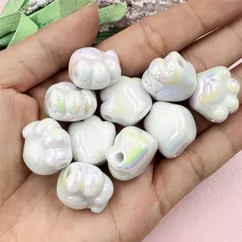 Акриловые подвески с героями мультфильмов, 10 шт./компл., бусины в виде лапы медведя, сделай сам, детские ювелирные аксессуары, модные 18,6*21 мм, серьги, ожерелье, браслет «сделай сам» фиолетовый