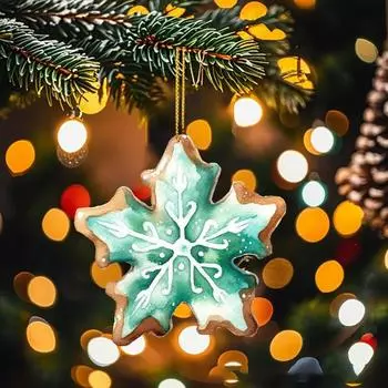 Акриловые подвесные украшения для рождественской елки, подвеска в виде снежинки с веревкой, рождественские украшения для дома, веселое рождественское украшение Navidad