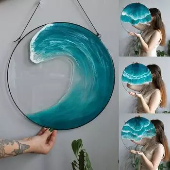 Акриловые подвесные украшения с изображением океана, акриловые панели с морскими волнами, подарок на новоселье Style 3
