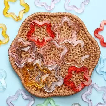 Акриловые прозрачные бусины ручной работы, 20 шт., ювелирные изделия ручной работы, аксессуары 30 мм, свободные бусины со звездами, пятиугольный кулон, модный 20Pcs