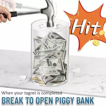 Акриловые прозрачные копилки для взрослых, прозрачная копилка, сберегательная банка, органайзер для хранения монет, чехол