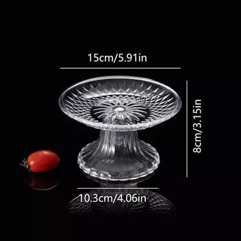 Акриловые прозрачные сервировочные тарелки, поднос для фруктов, десертов, салатов, подставка для кексов, круглая обеденная тарелка, кухонные принадлежности S