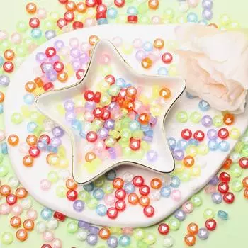 Акриловые разделительные бусины DIY оптовая продажа изготовление ювелирных изделий 50 шт 7 мм ожерелье браслет свободные бусины прозрачные в форме сердца светло-синий