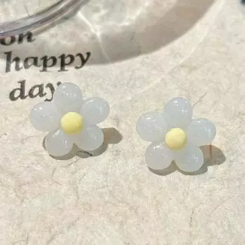 Акриловые серьги-гвоздики в виде ромашки для женщин, свадебные украшения на каждый день, подарок на День святого Валентина, аксессуар